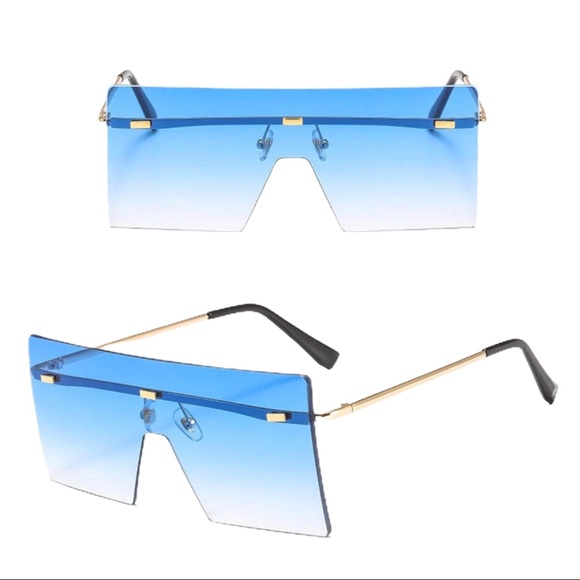 Oversized Rimless Luxury Sunglasses Eyewear - Picture 5 of 9